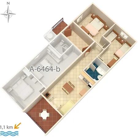 Апартаменты With Parking Space Rabac, Labin - 7621 *